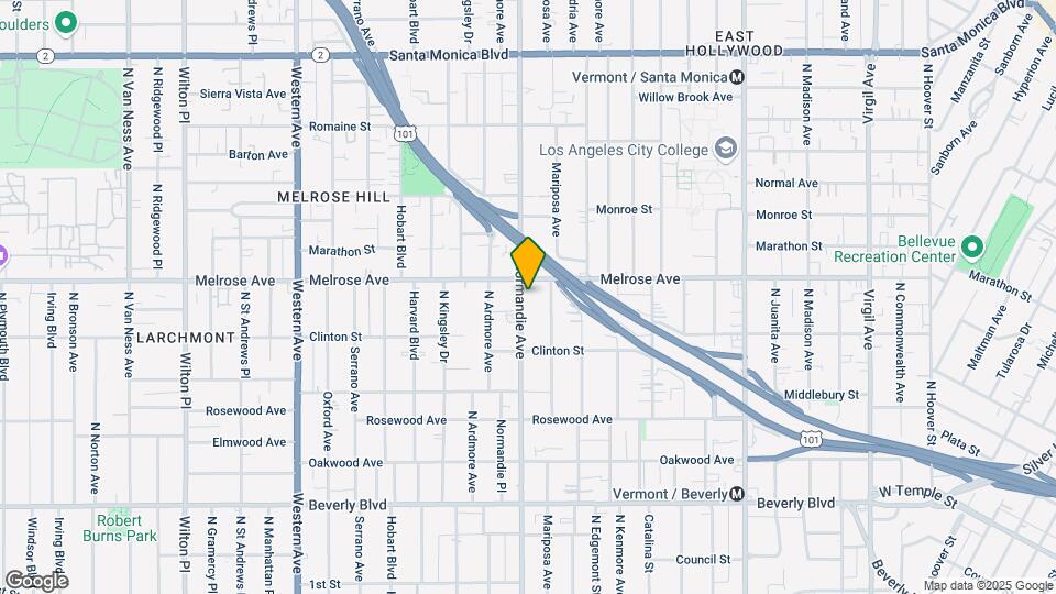 660 N Normandie Ave Map and Location Details