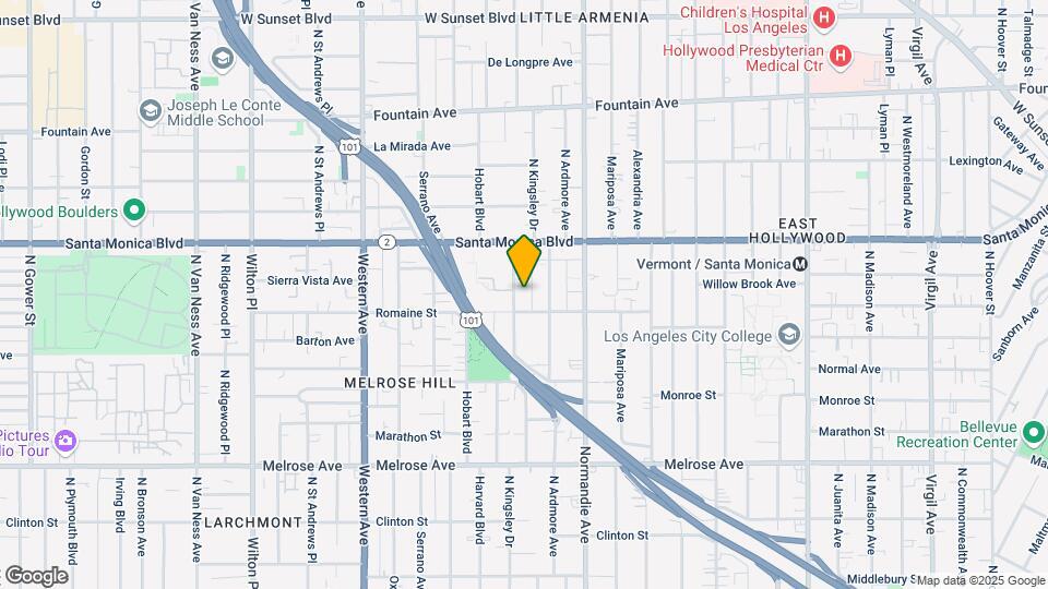 1020 N Kingsley Dr Map and Location Details
