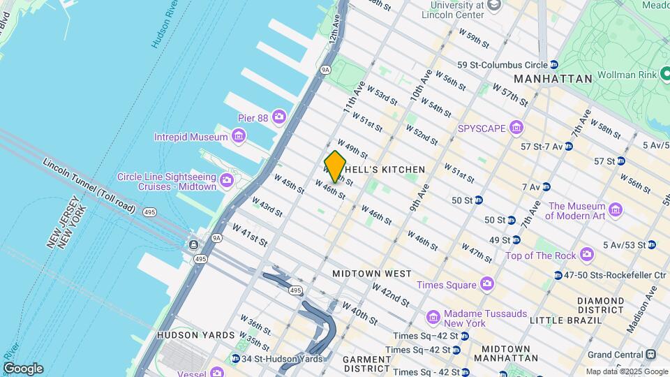 527 W 46th St Mapa y Detalles de la Ubicación
