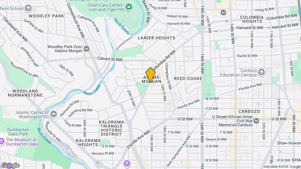 1864 Columbia Rd NW Mapa y Detalles de la Ubicación
