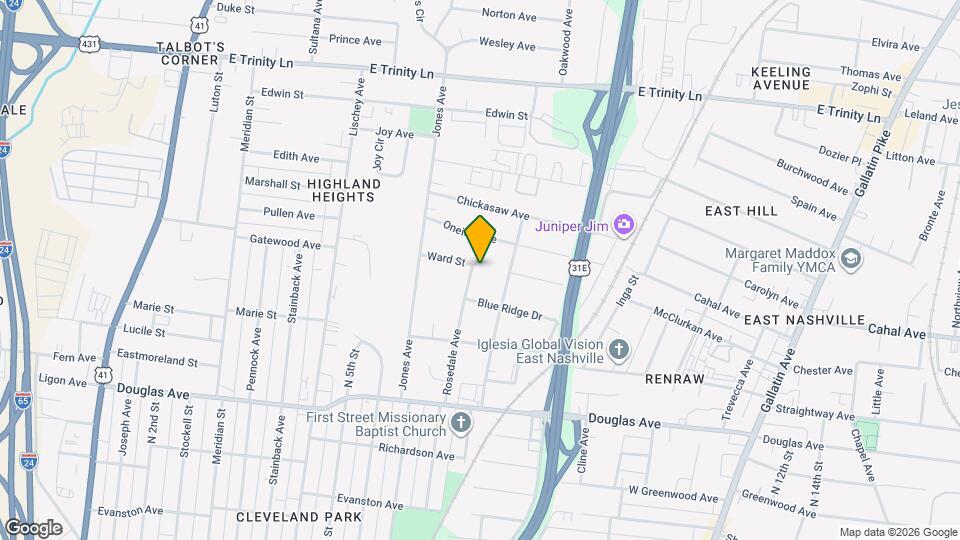 1515 Rosedale Ave Map and Location Details