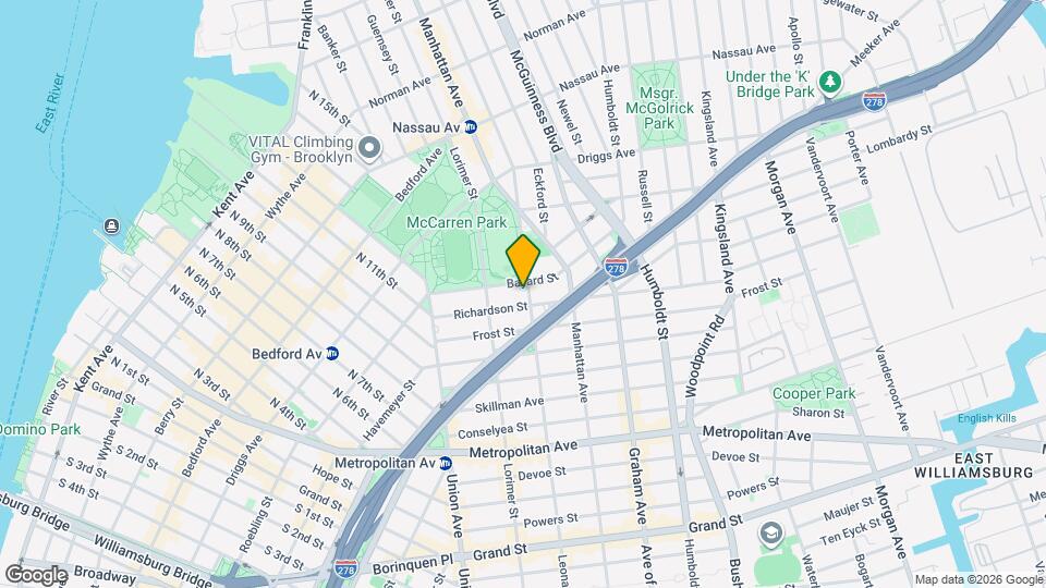 415 Leonard St, Unit 1B Mapa y Detalles de la Ubicación