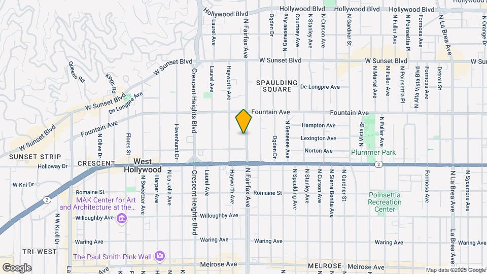 1227 N Fairfax Ave Mapa y Detalles de la Ubicación
