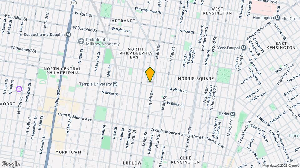 611 W Norris St Map and Location Details
