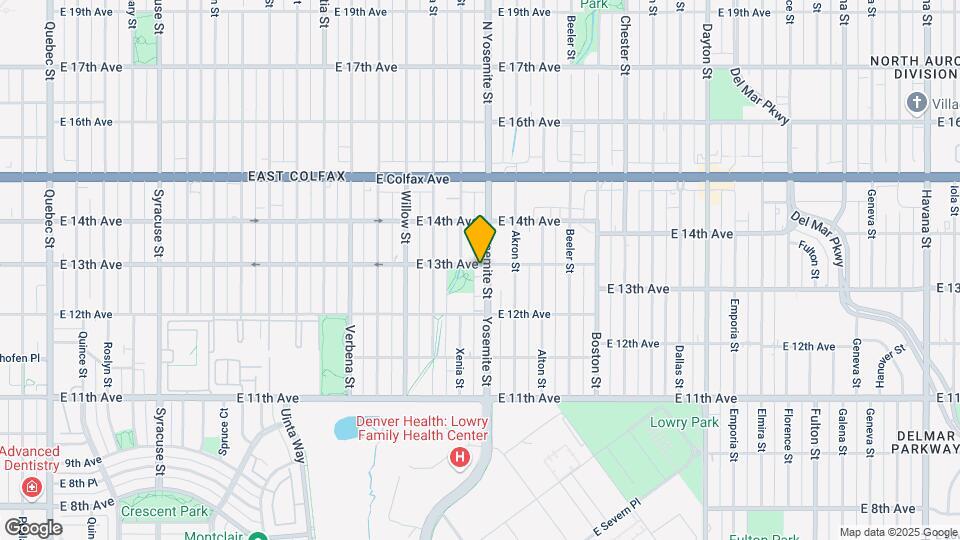 8888 E 13th Ave Map and Location Details