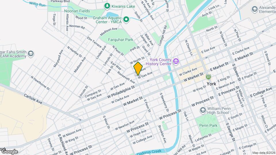 129 N Penn St Map and Location Details