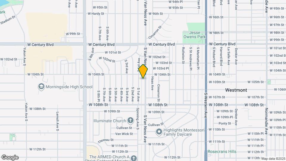 10427 S Van Ness Ave Map and Location Details