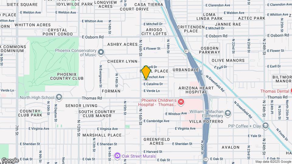 1606 E Catalina Dr Map and Location Details