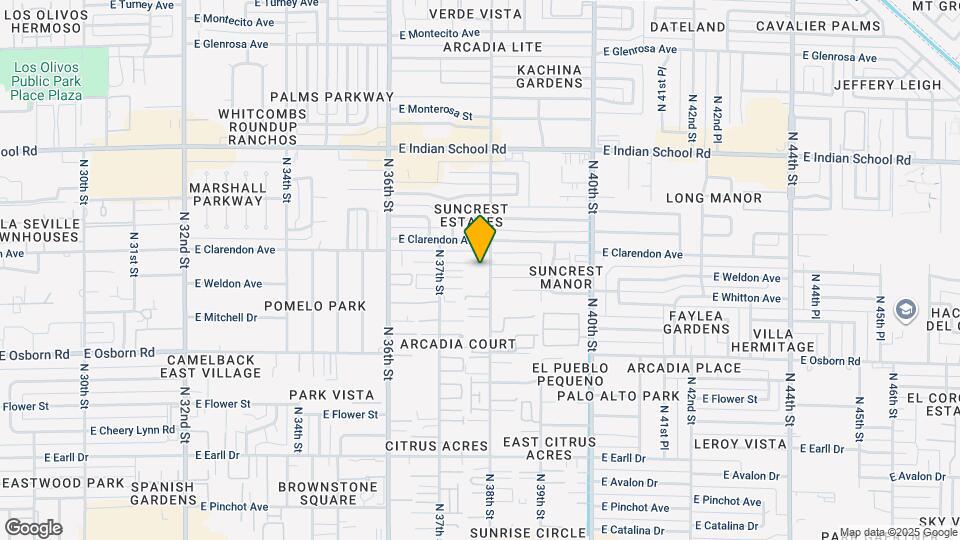 3640 N 38th St Mapa y Detalles de la Ubicación