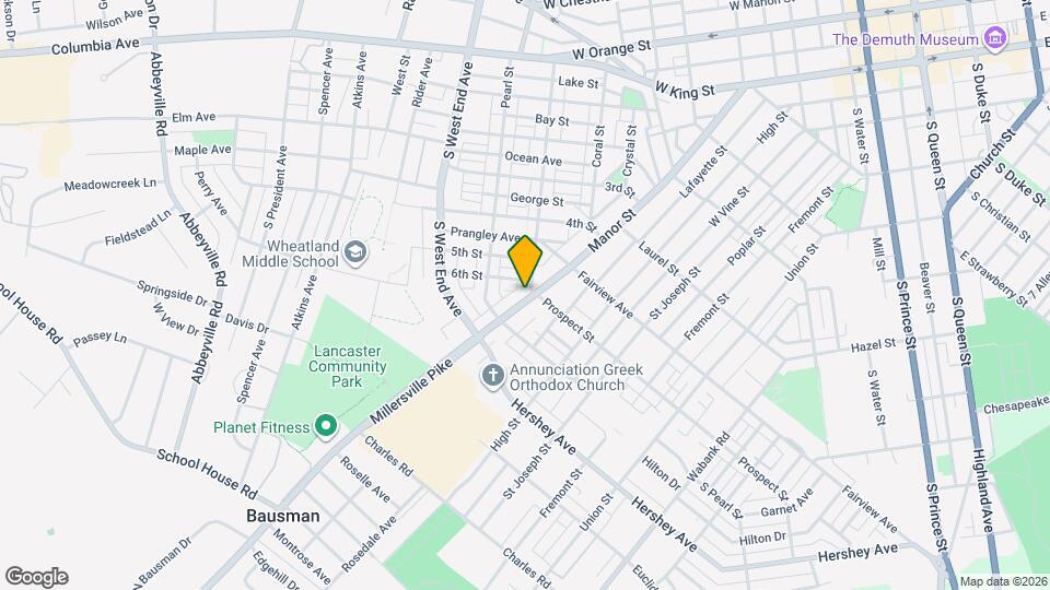 853 Manor St Map and Location Details