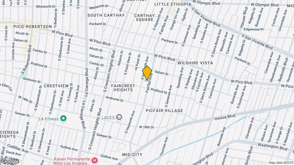 1553 S Fairfax Ave Mapa y Detalles de la Ubicación