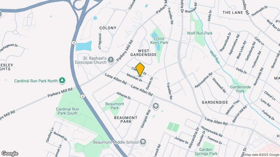 1117 Meridian Dr Map and Location Details