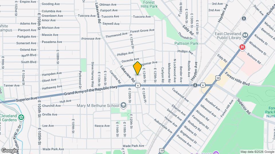 1261 E 123rd St Map and Location Details