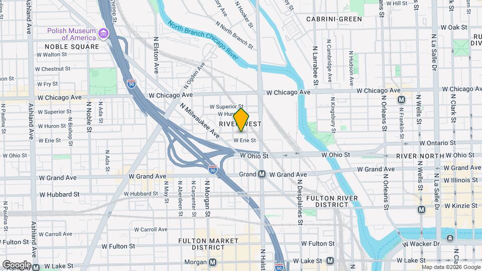 840 W Erie St Map and Location Details