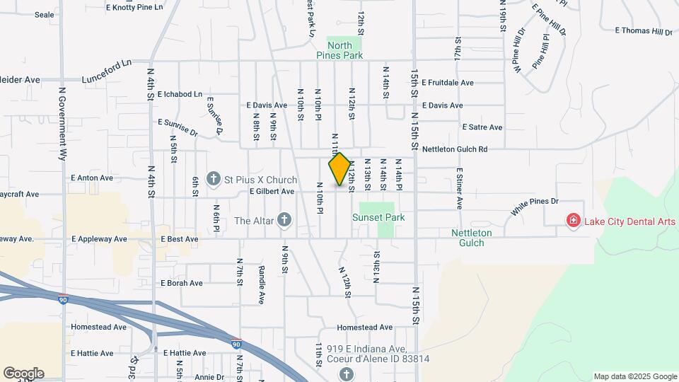 1201 E Gilbert Ave Map and Location Details