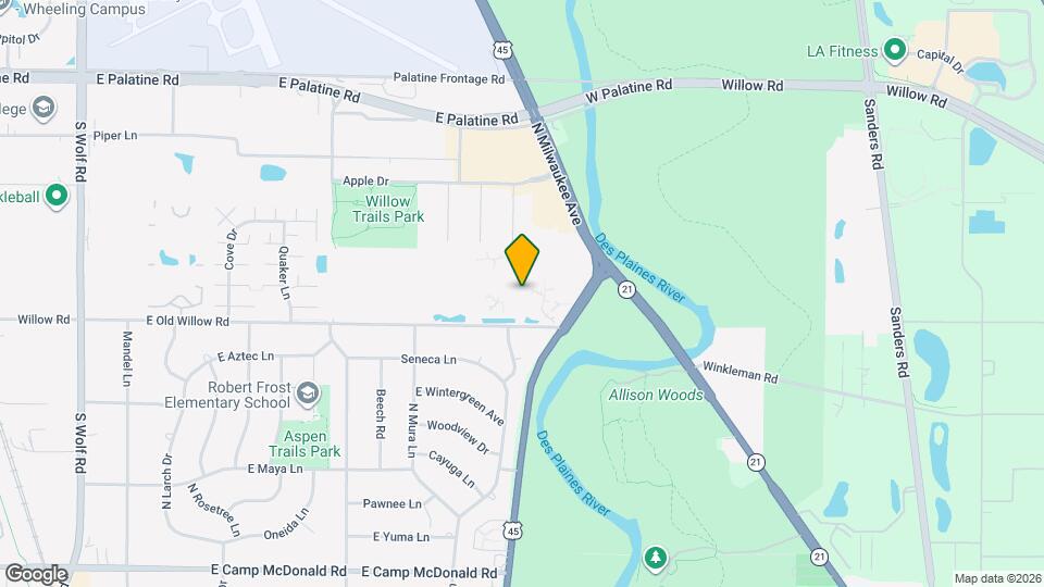 952 E Old Willow Rd Map and Location Details