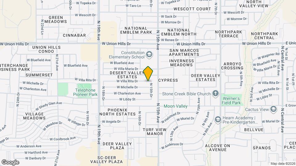 1531 W Villa Rita Dr Mapa y Detalles de la Ubicación