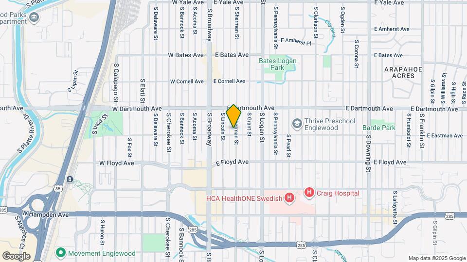 3185 S Sherman St Map and Location Details