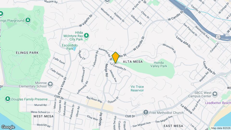 1820 La Coronilla Dr Map and Location Details