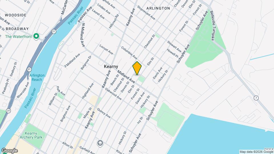 475 Elm Street, Unit Kearny Apt Map and Location Details