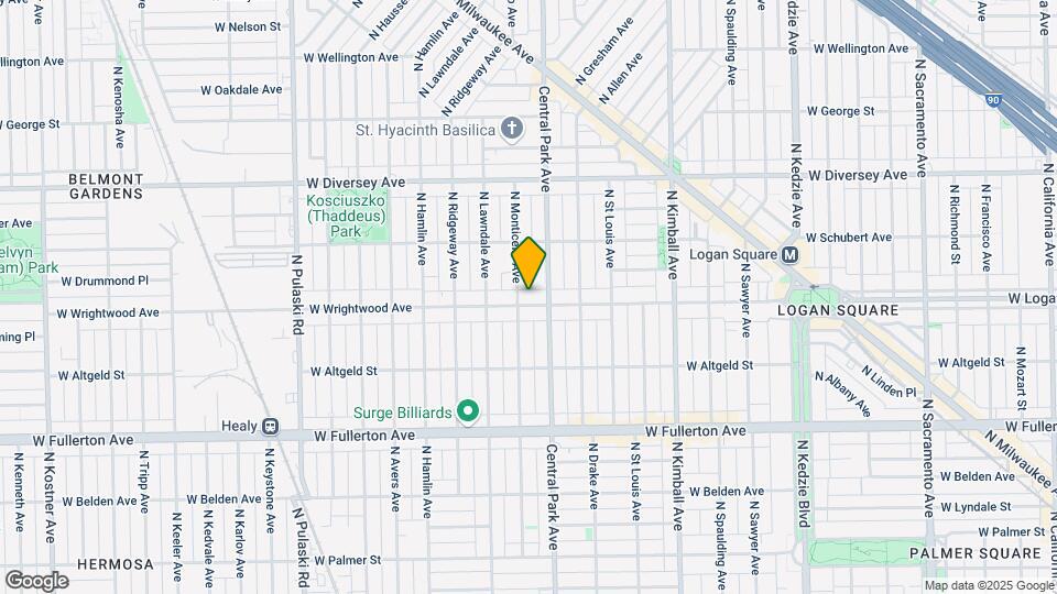 3616 W Wrightwood Ave, Unit M06B Map and Location Details