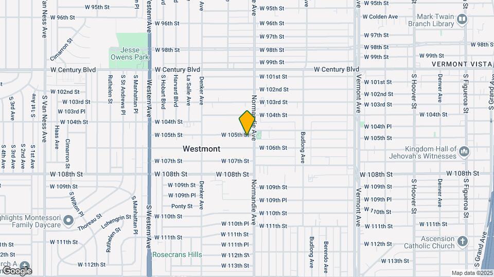 1416 W 105th St Map and Location Details