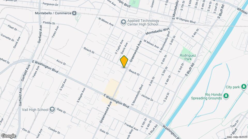 1105 Beach St Map and Location Details