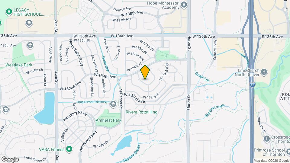 1315 W 133rd Cir Mapa y Detalles de la Ubicación