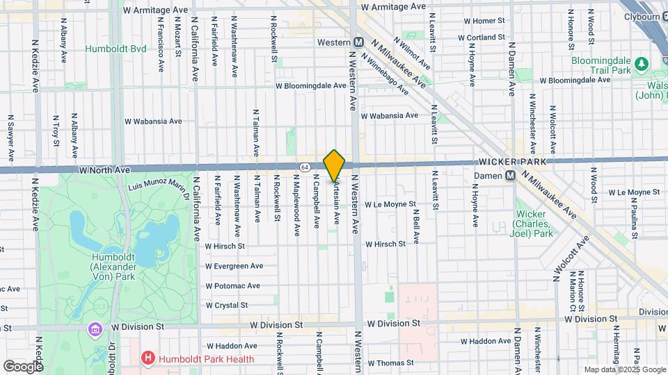 1526 N Artesian Ave Map and Location Details