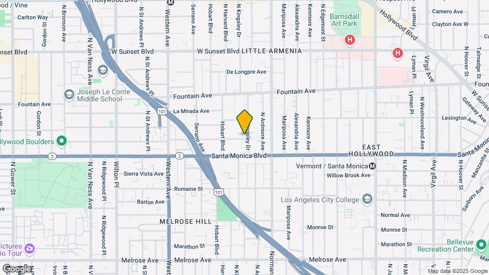 1151 N Kingsley Dr Mapa y Detalles de la Ubicación