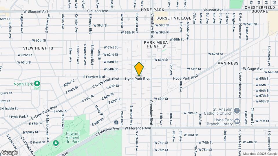 6437 S Victoria Ave Map and Location Details