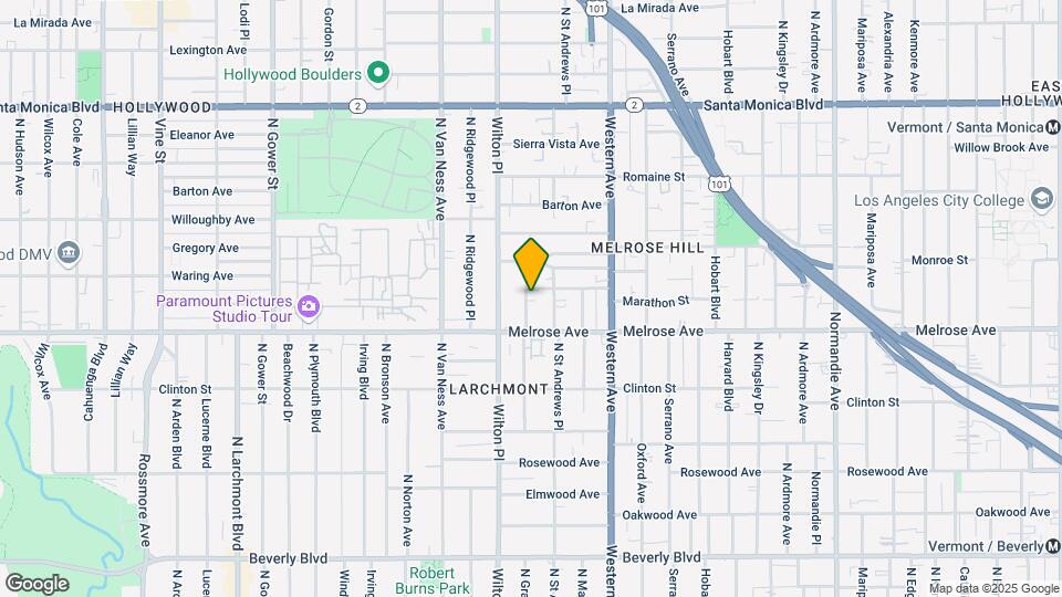 736 N Gramercy Pl Map and Location Details