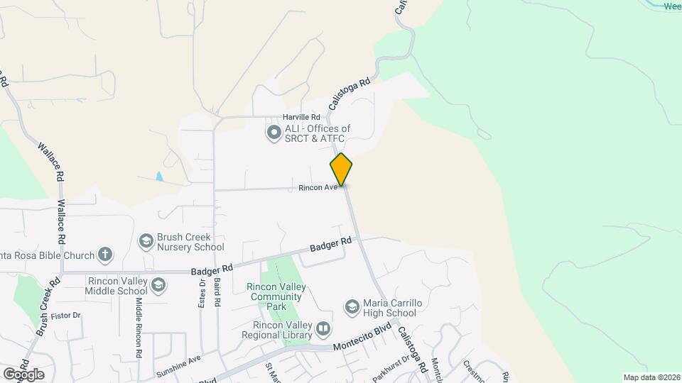 1259 Calistoga Rd Map and Location Details