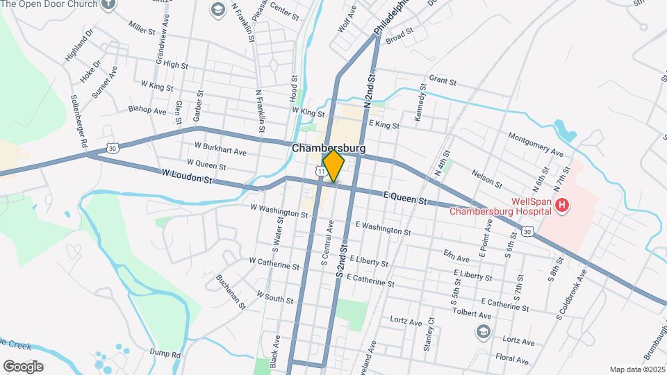 134 E Queen St Map and Location Details