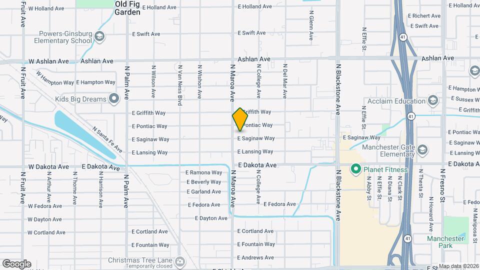 923 E Saginaw Way Map and Location Details