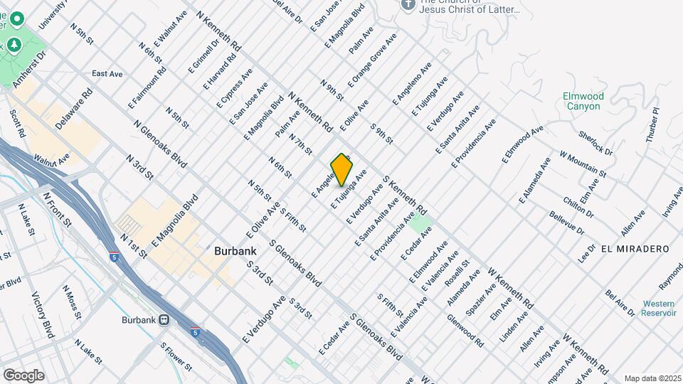 627 E Tujunga Ave Mapa y Detalles de la Ubicación