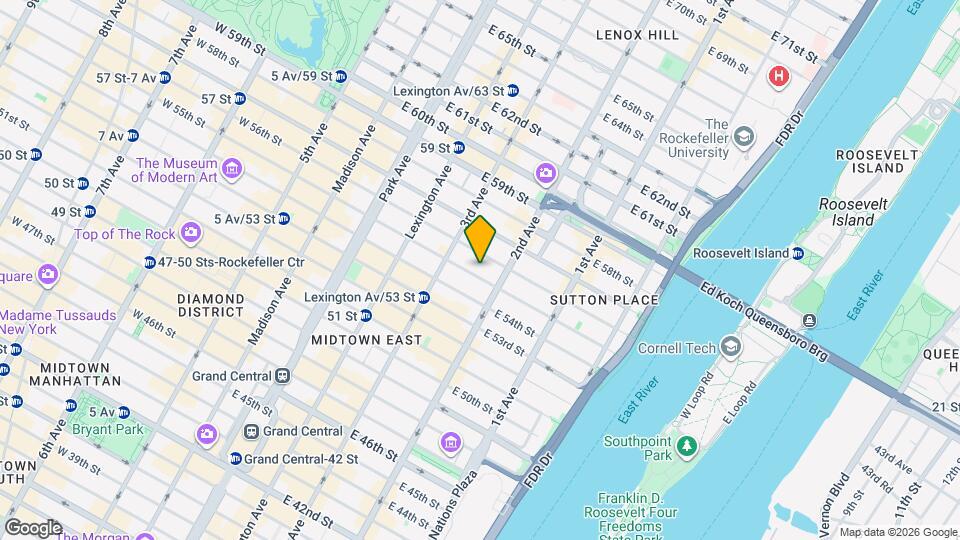 231-235 E 55th St, Unit 36B Mapa y Detalles de la Ubicación