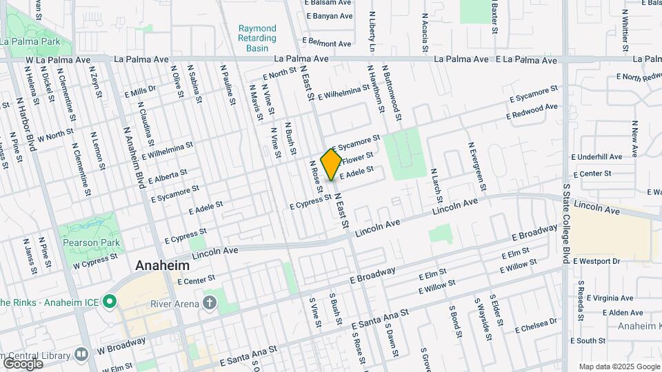 313 N East St Mapa y Detalles de la Ubicación