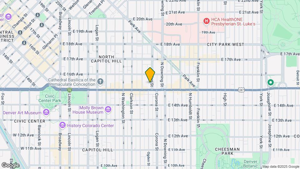 1515 N Ogden St Map and Location Details