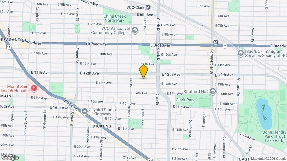 1203 E 13th Ave Map and Location Details