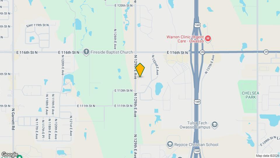 11323 N 129th E Ave Map and Location Details