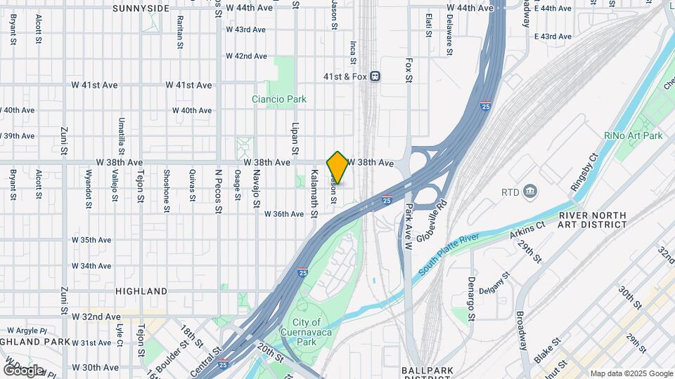1032 W 37th Ave Map and Location Details