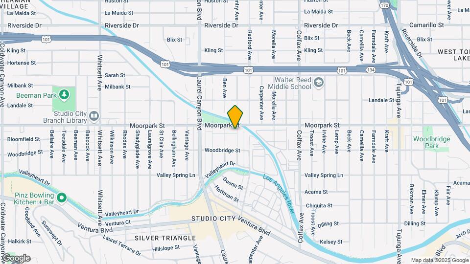 11954 Moorpark St Map and Location Details