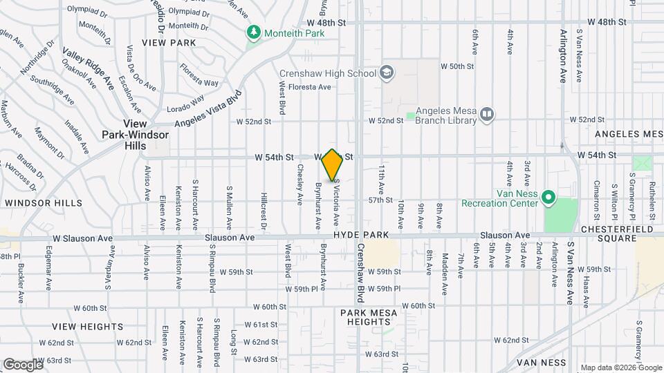 5449 S Victoria Ave Mapa y Detalles de la Ubicación