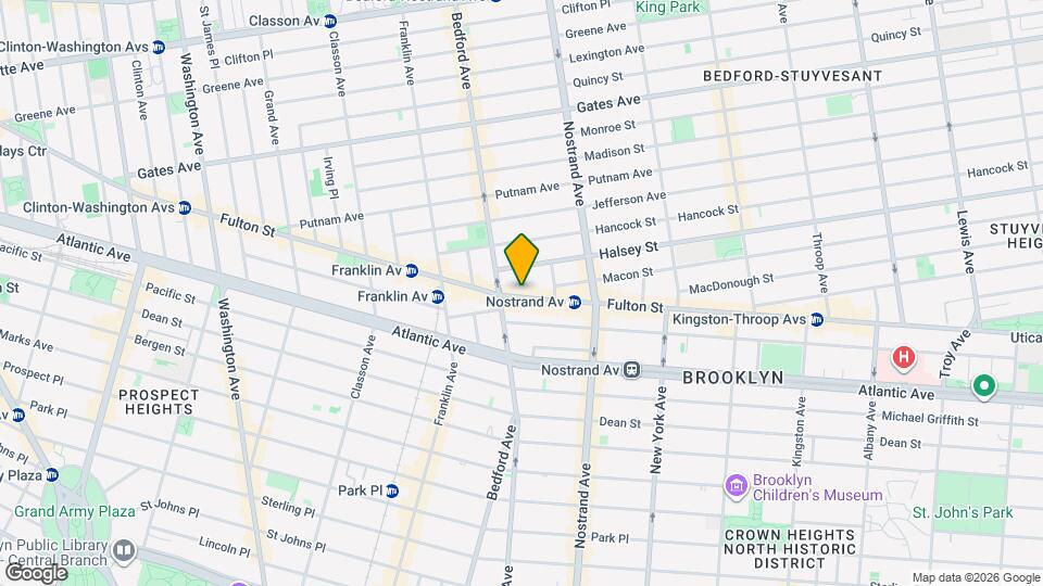 4BR 1BA Turn Of The Century Floor Through Fulton St. Shophouse Brownstone w/ Bonus Room, Unit 3 Map and Location Details