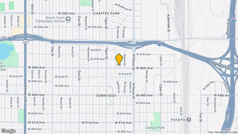 1845 W 46th Ave Map and Location Details