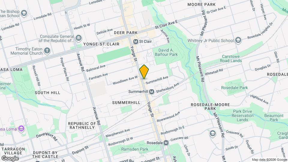 1231 Yonge St, Unit 207 Map and Location Details