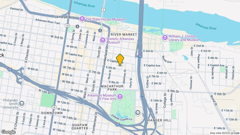 504 E 6th St Map and Location Details