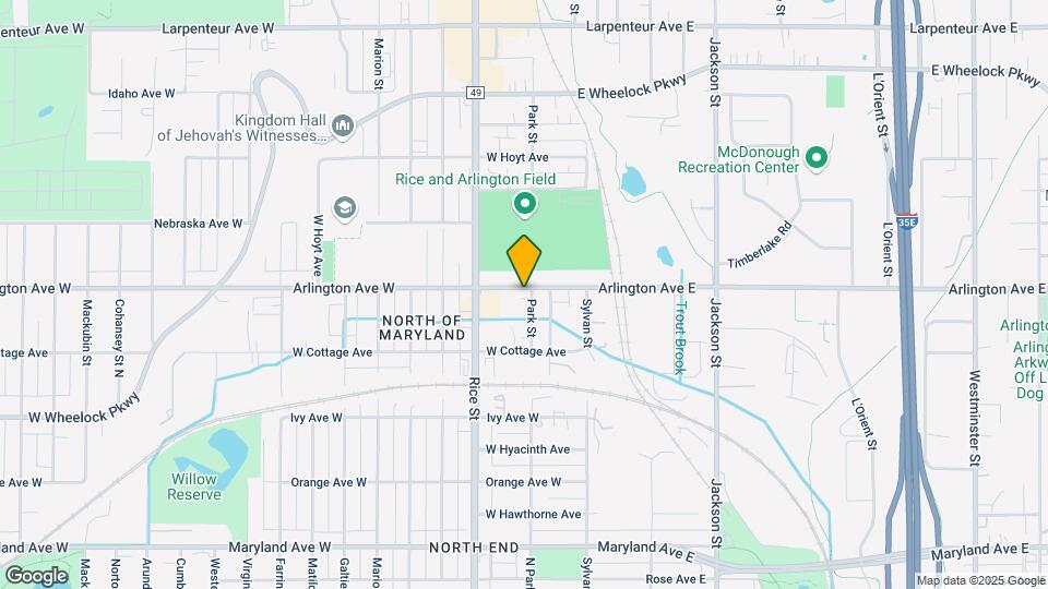 Park / Arlington Avenue Mapa y Detalles de la Ubicación
