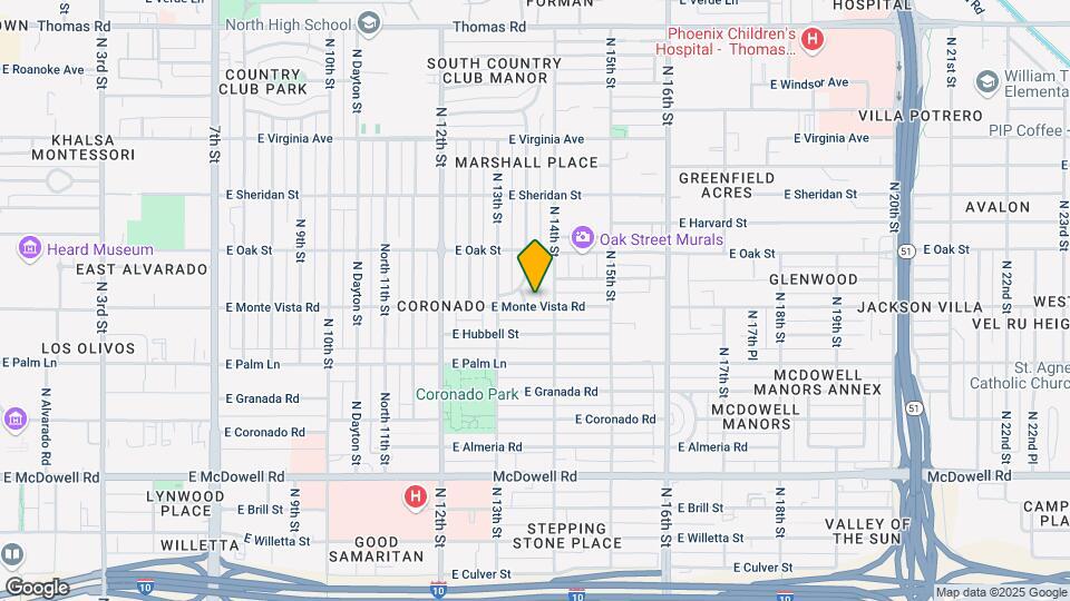 1330 E Monte Vista Rd Map and Location Details